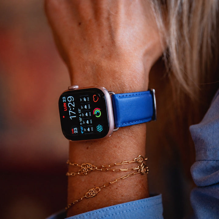 Holi Apple Watch - Bracelet cuir de vachette Ciel 38mm 40mm 41mm 42mm