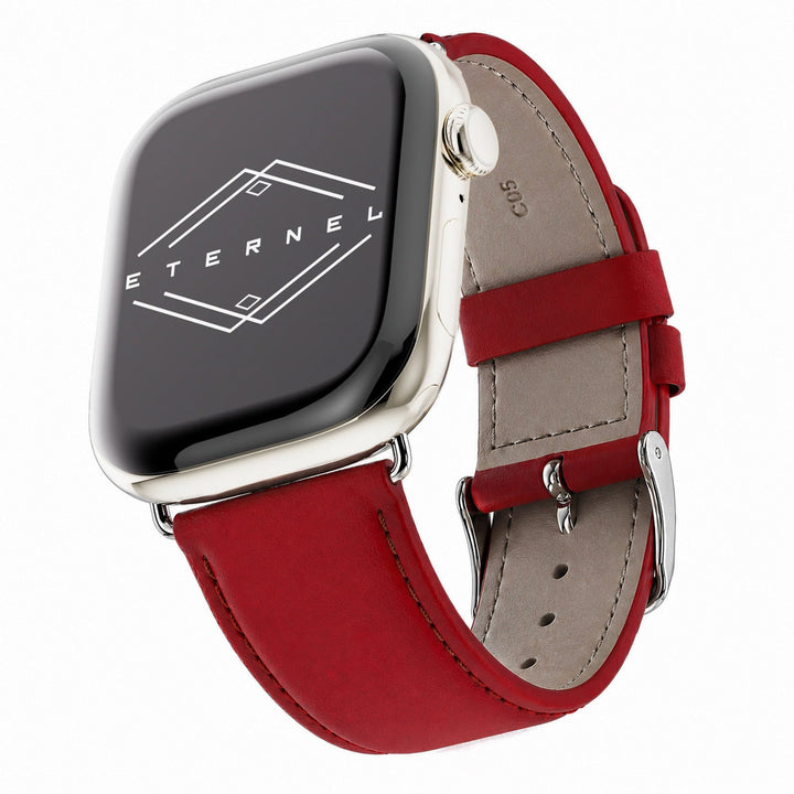 Holi Apple Watch - Bracelet cuir de vachette Rouge 44mm 45mm 46mm 49mm