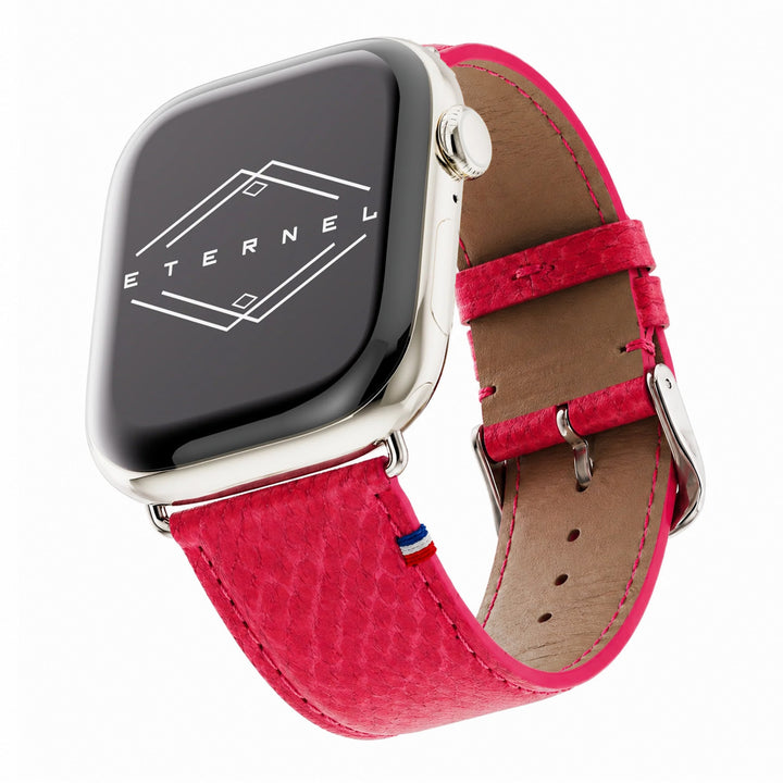 Horizon - Upcycled French Marine Leather - Red Coral Apple Watch Band 42 mm