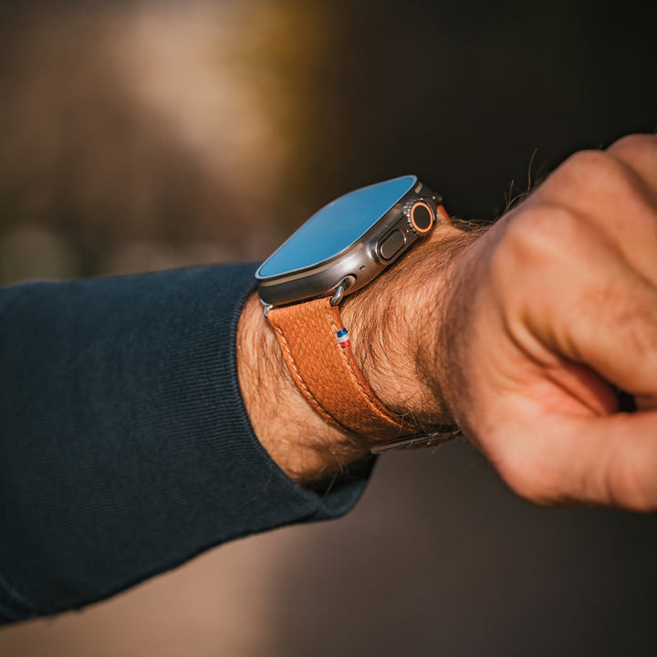 Horizon - Cuir marin français upcyclé - Bracelet Apple Watch Aurore 44mm 45mm 46mm 49mm