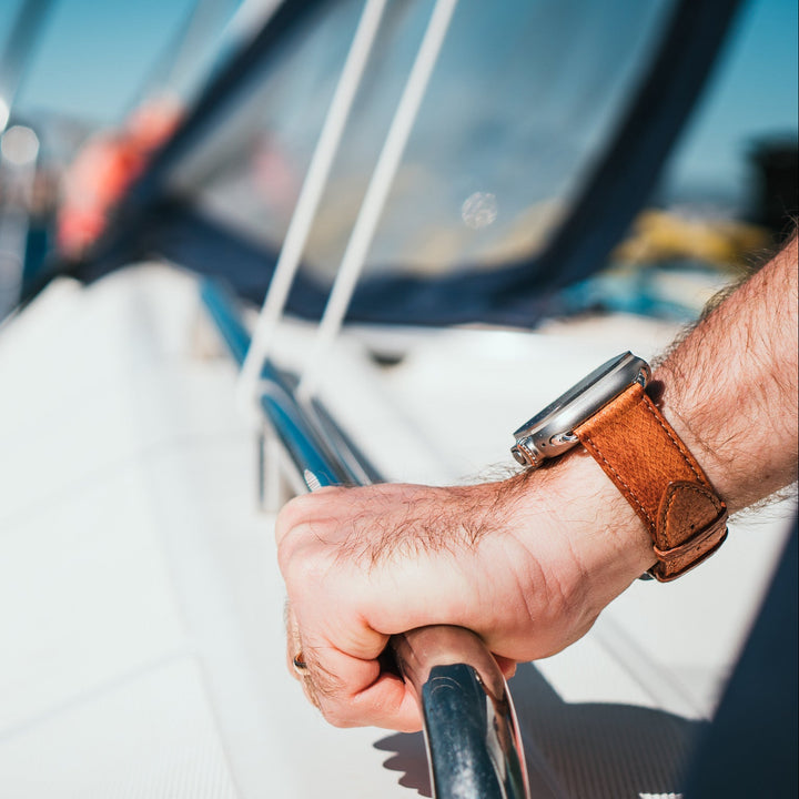 Horizon - Cuir marin français upcyclé - Bracelet Apple Watch Aurore 44mm 45mm 46mm 49mm