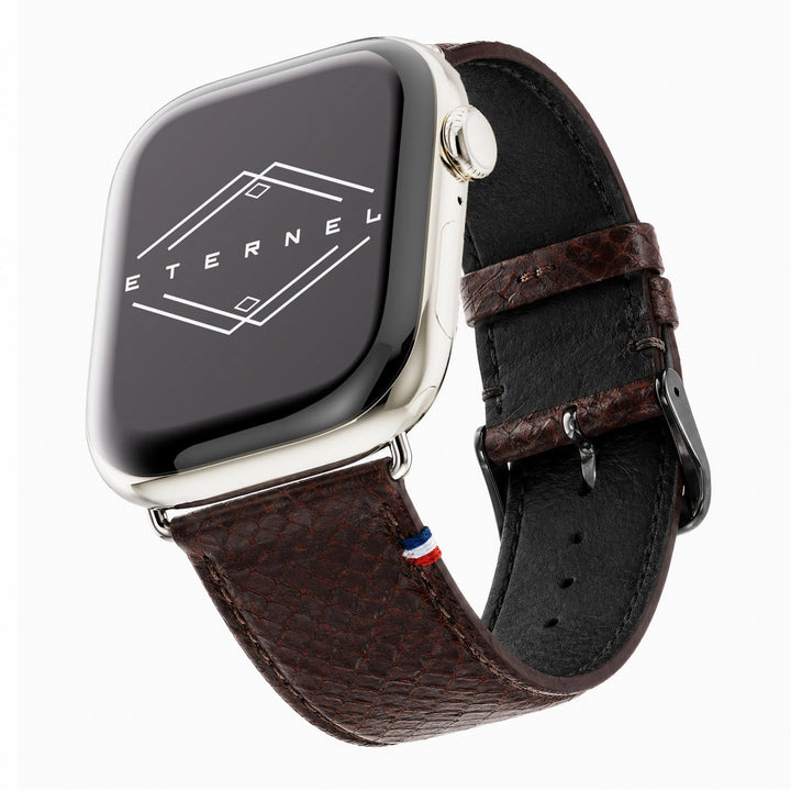 Horizon - Cuir marin français upcyclé - Bracelet Apple Watch Tourbe 44mm 45mm 46mm 49mm