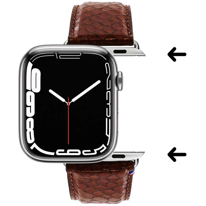 Odyssée - Cuir marin français upcyclé - Bracelet Apple Watch Ambre 44mm 45mm 46mm 49mm