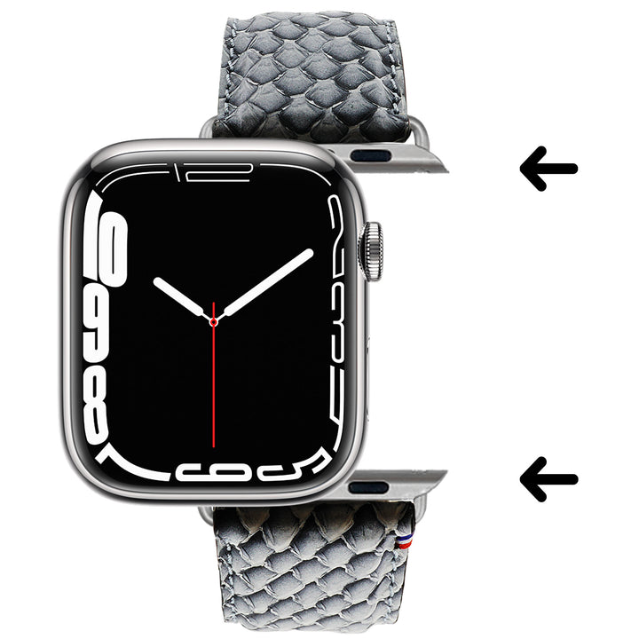 Odyssée - Cuir marin français upcyclé - Bracelet Apple Watch Cristal 44mm 45mm 46mm 49mm