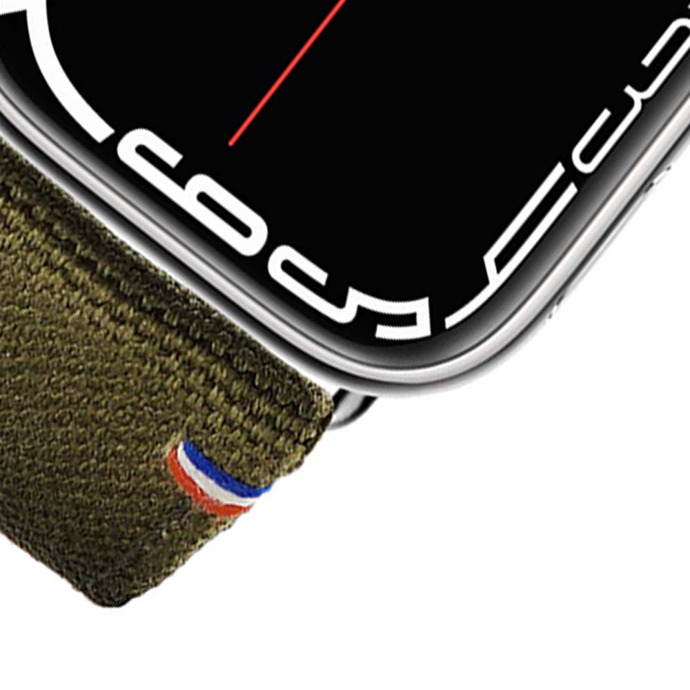 New Rover - Bracelet Apple Watch tissu renforcé Kaki 38mm 40mm 41mm 42mm