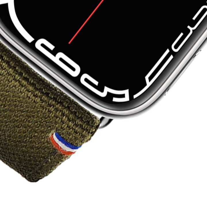 New Rover - Bracelet Apple Watch tissu renforcé Kaki 38mm 40mm 41mm 42mm