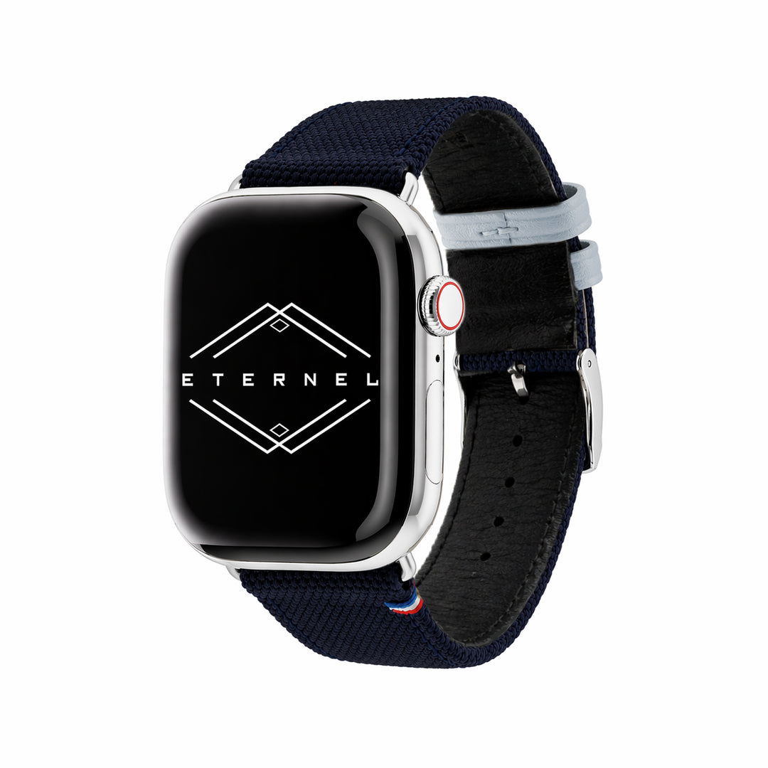 New Rover - Bracelet Apple Watch tissu renforcé Marine 44mm 45mm 46mm 49mm