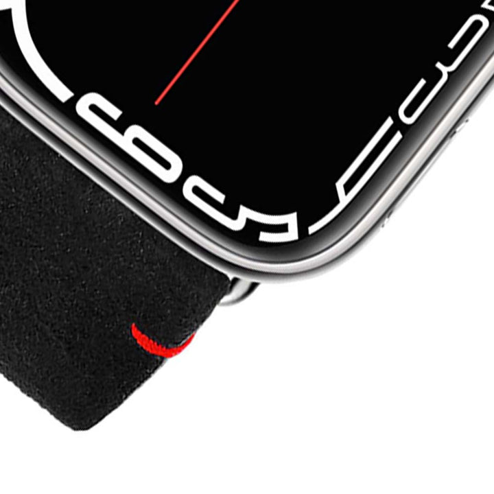 Maverick - Bracelet Apple Watch cuir de chèvre velours Noir 38mm 40mm 41mm 42mm
