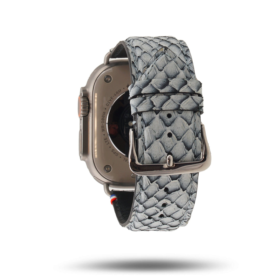 Odyssée - Cuir marin français upcyclé - Bracelet Apple Watch Cristal 44mm 45mm 46mm 49mm