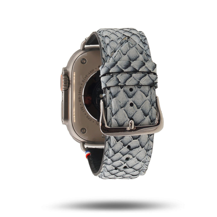 Odyssée - Cuir marin français upcyclé - Bracelet Apple Watch Cristal 44mm 45mm 46mm 49mm