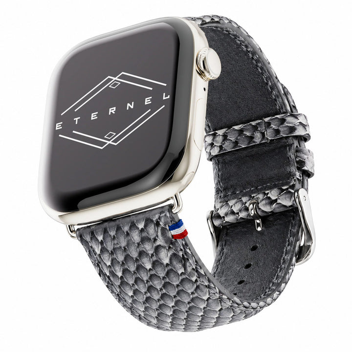 Odyssée - Cuir marin français upcyclé - Bracelet Apple Watch Cristal 44mm 45mm 46mm 49mm