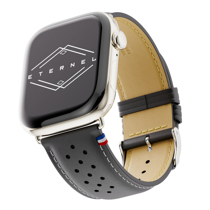 Roadster - Black Perforated Leather Apple Watch Strap 42 mm