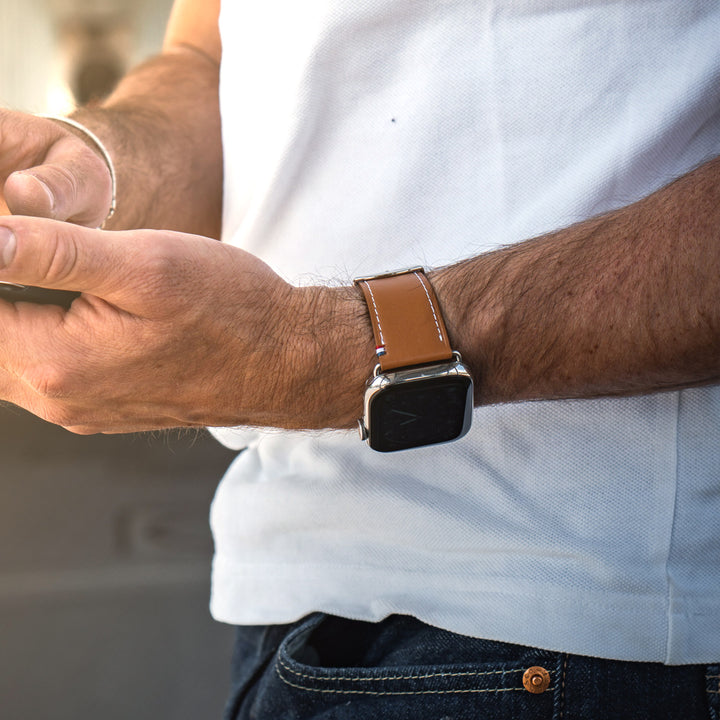 Simple tour - Cuir de vachette graissé Apple Watch Gold 44mm 45mm 46mm 49mm