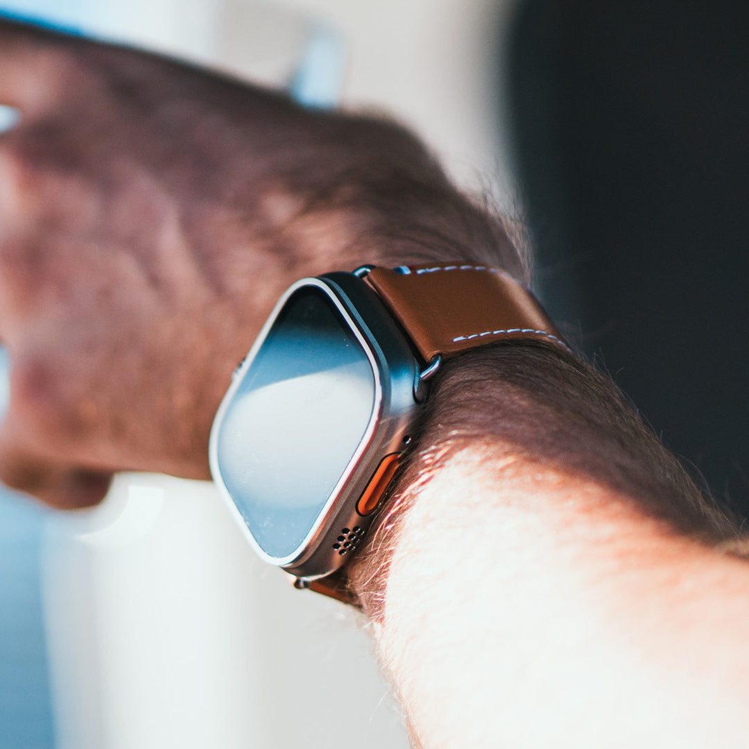 Simple tour - Cuir de vachette graissé Apple Watch Gold 44mm 45mm 46mm 49mm