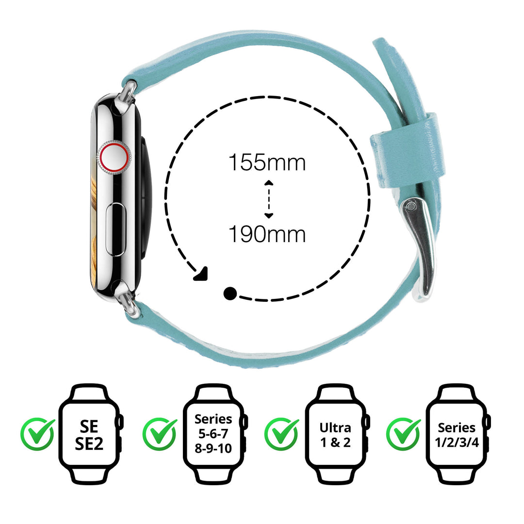 Holi Apple Watch - Slate Blue Cowhide Leather Strap 46 / 49 mm