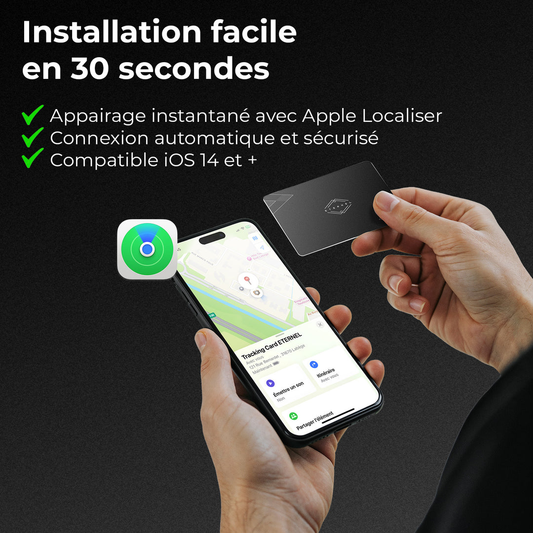Carte de localisation Apple Find My - Portefeuille, sac, voiture, valise
